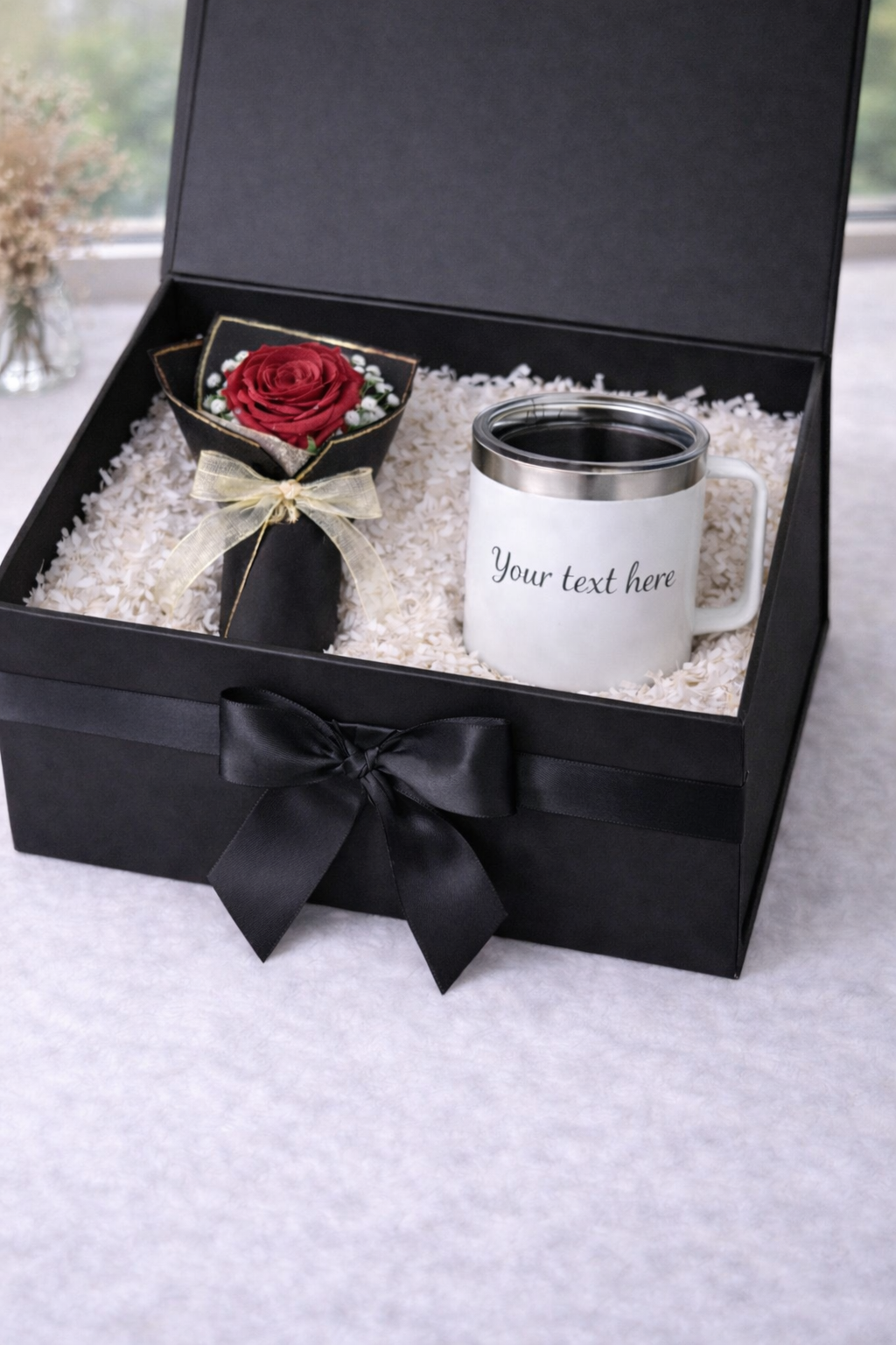 Personalised Mug & Rose Gift Set