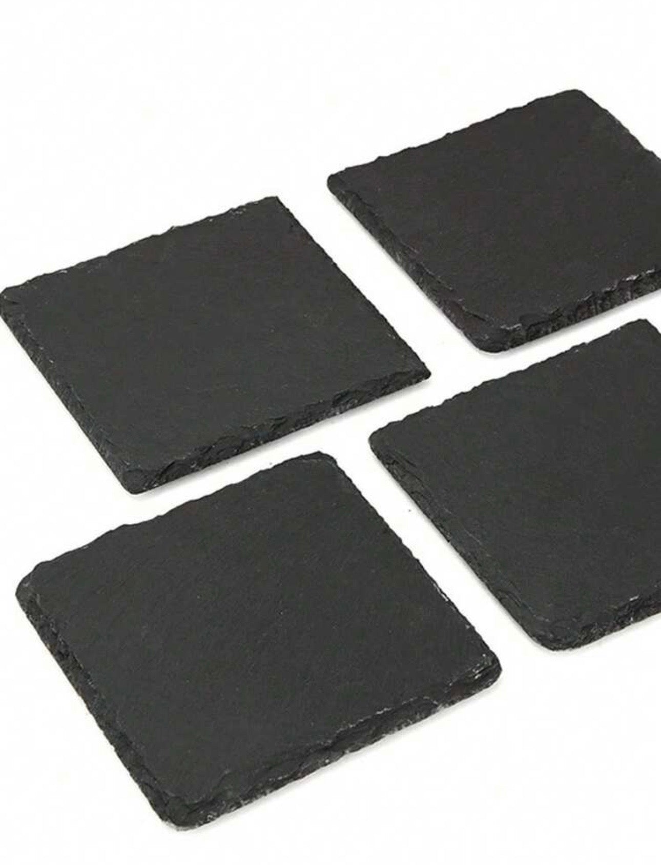 Personalised Square Slate Coasters – Wedding Laser Engraved