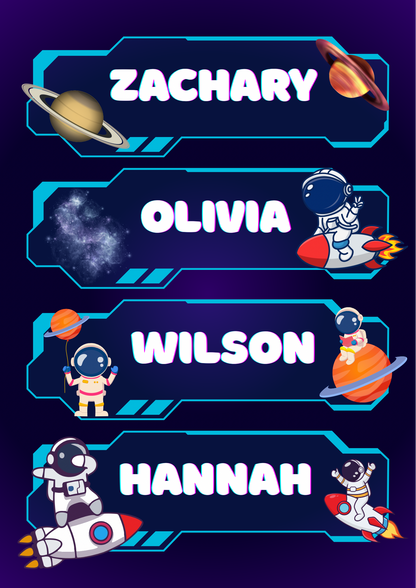 Space Theme Sticker - Waterproof A4 Value Sheet