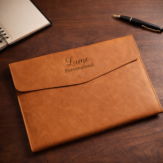 Personalised A4 Document Sleeve (Minimalist Faux Leather)