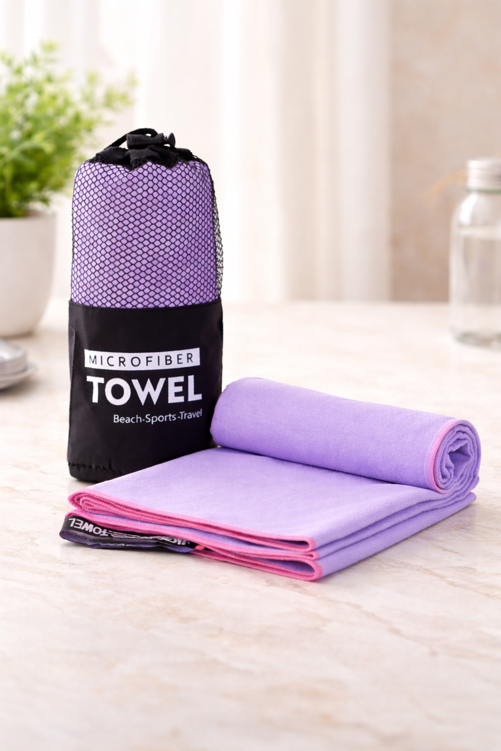 Personalised Microfiber Sports Towel - Purple