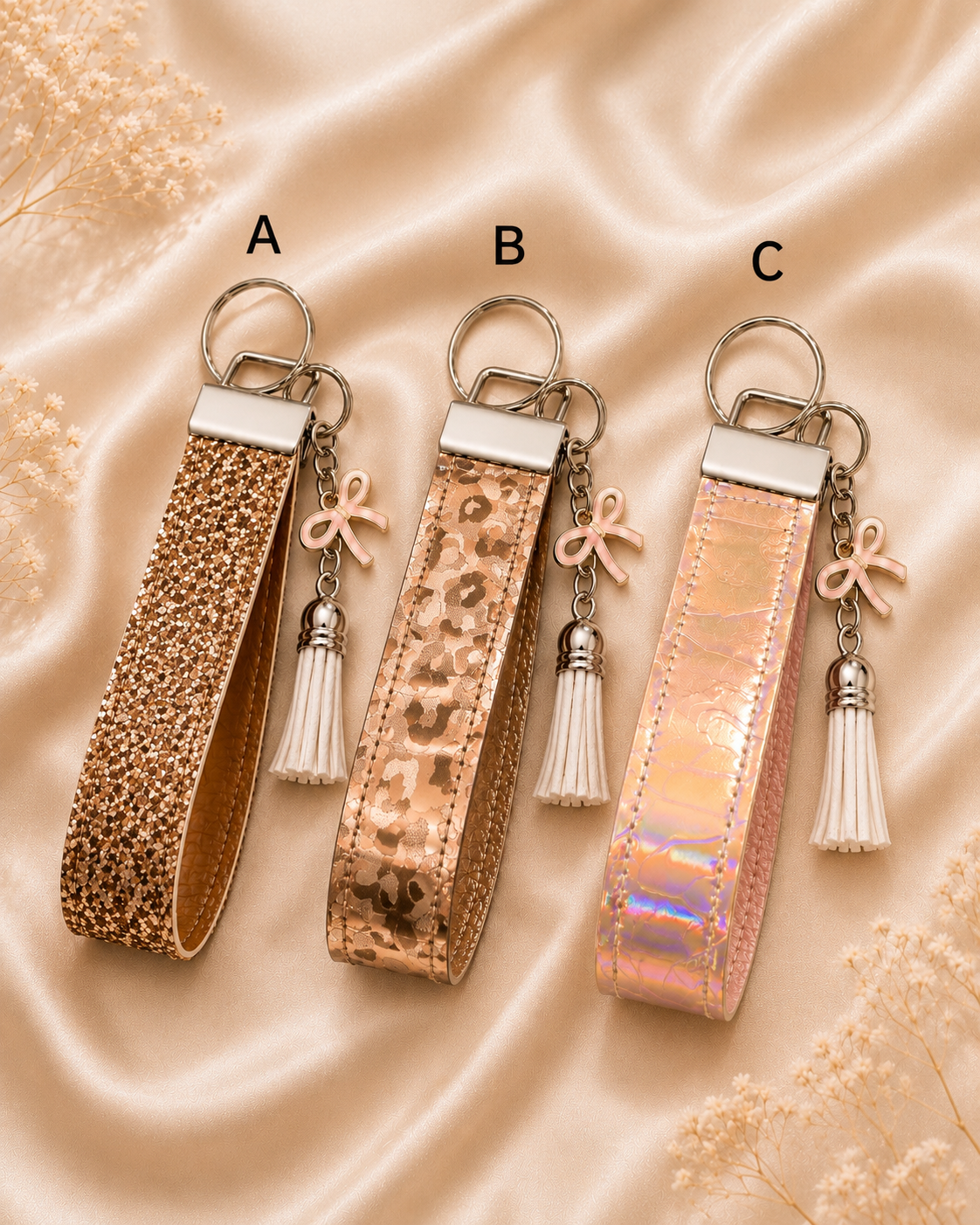 Mini Personalised Wristlet Keychain - Rose Gold