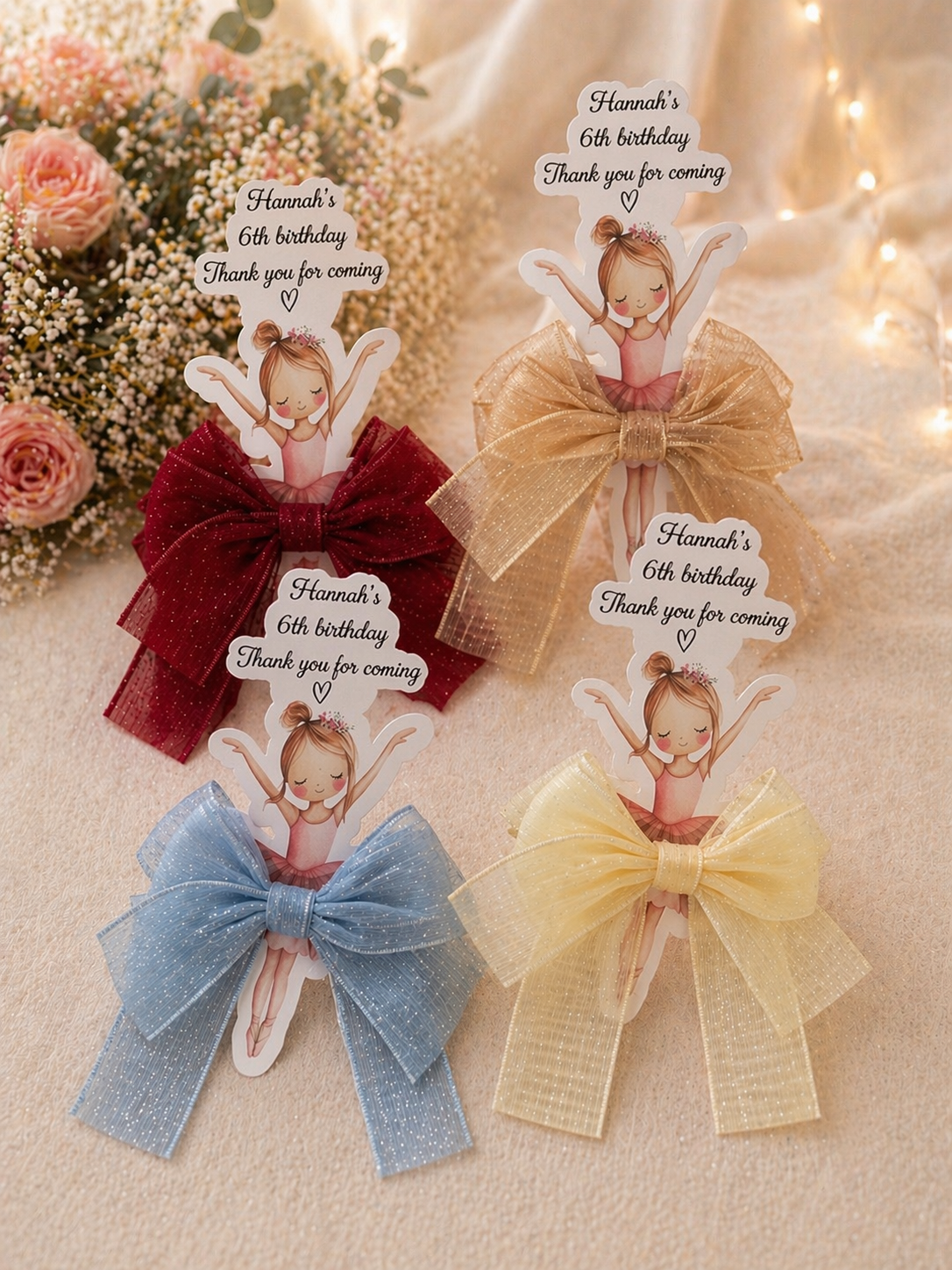 Pretty Little Bows with Personalised Tag