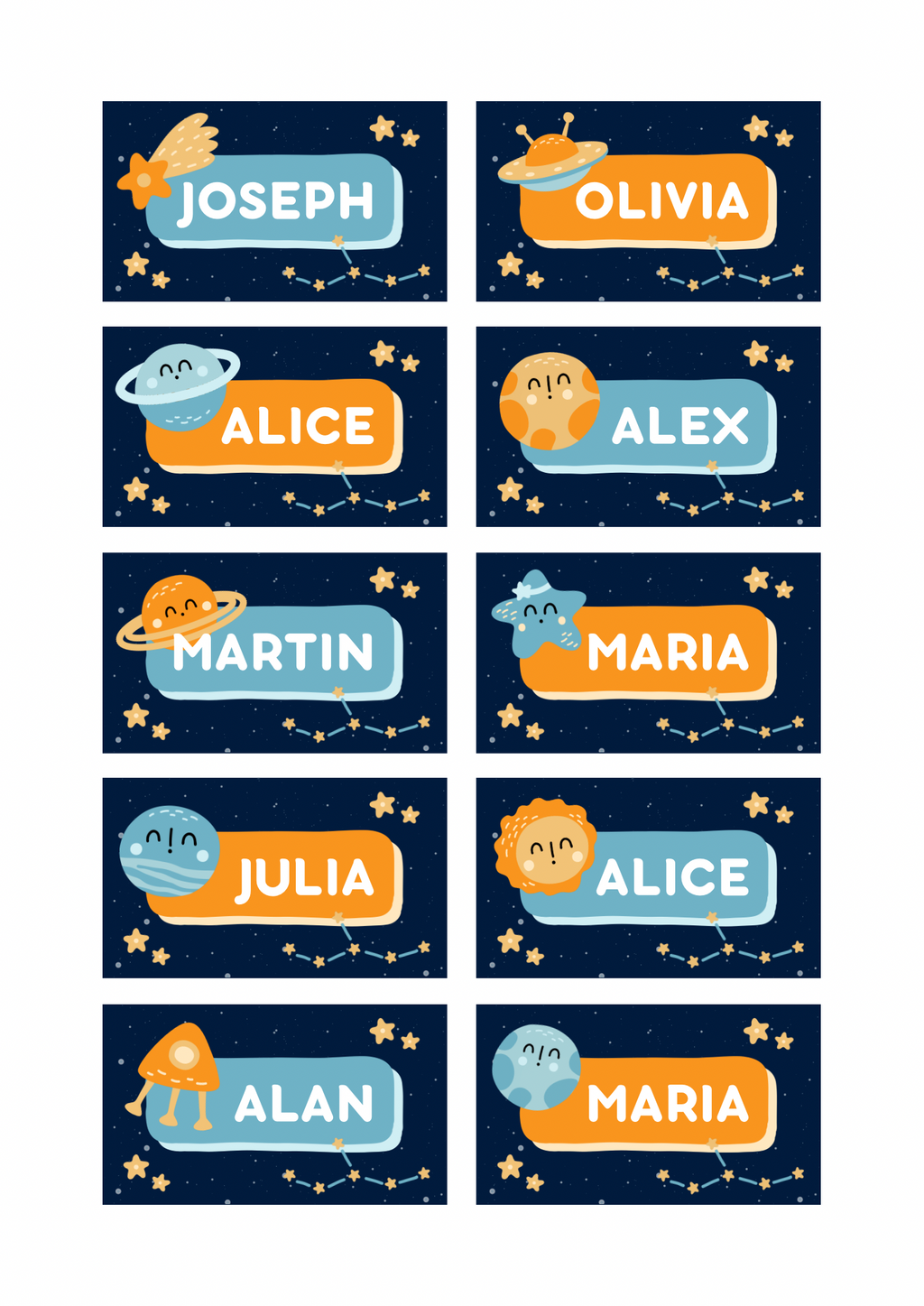 Space Theme Sticker - Waterproof A4 Value Sheet