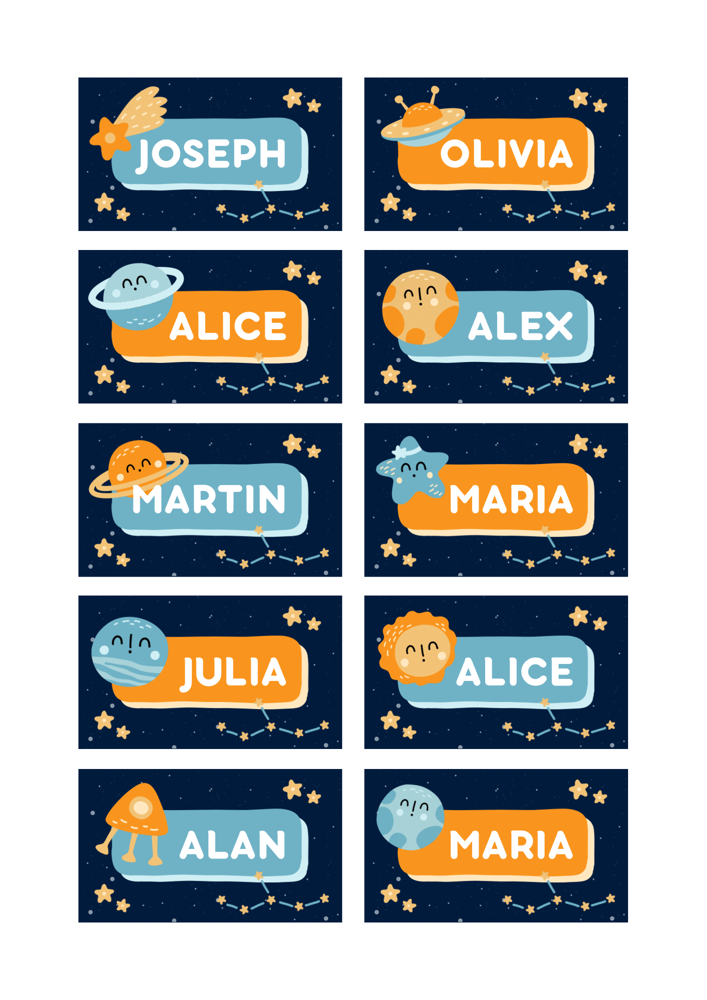Space Theme Sticker - Waterproof A4 Value Sheet