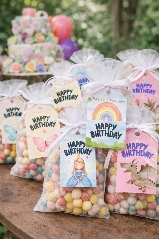Personalised Birthday Thank You Tags - 12 tags only