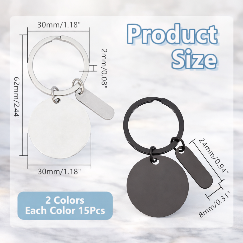 Bulk Personalised Stainless Steel Keychains - Starting from 10 pcs