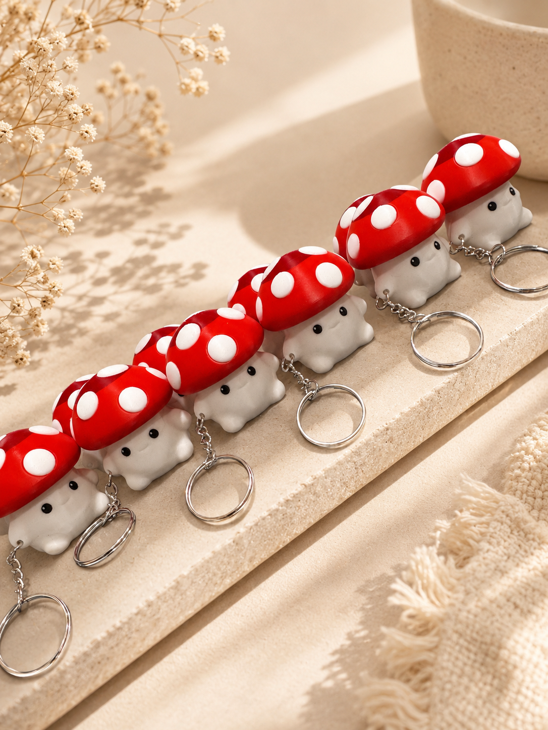 Mushroom Fidget Clicker Keychain