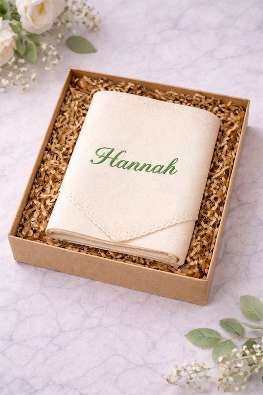Personalised Minimalist Floral Trim Napkin