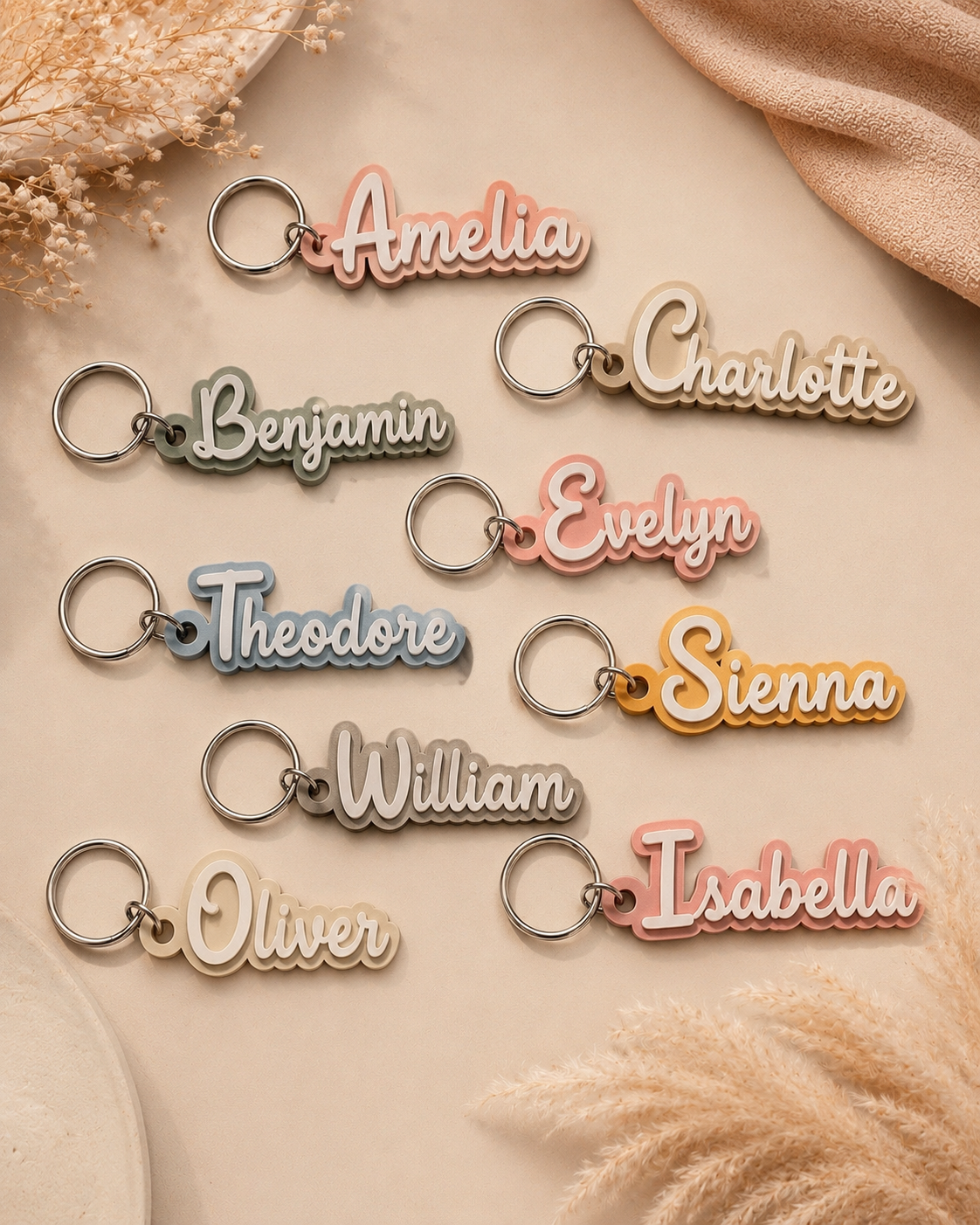 Custom 3D Printed Name Keychain