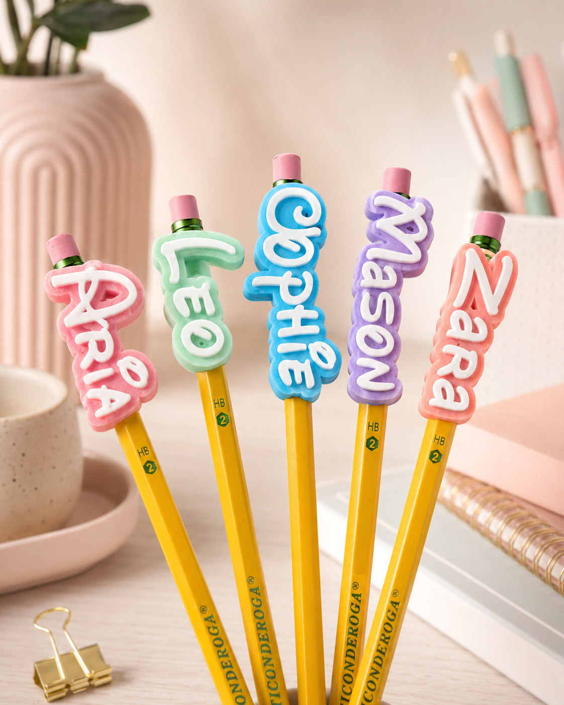 Custom 2-Colour 3D Printed Pencil Name Topper