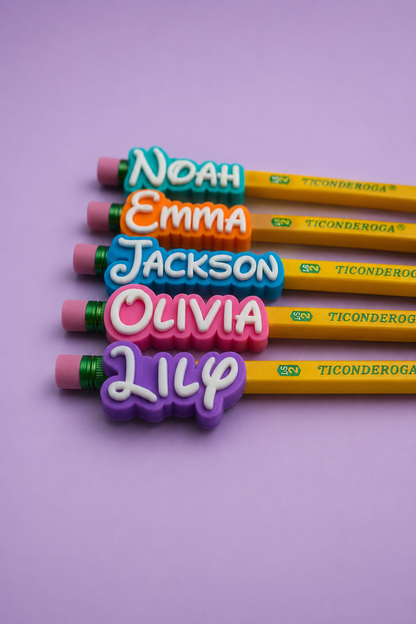 Custom 2-Colour 3D Printed Pencil Name Topper