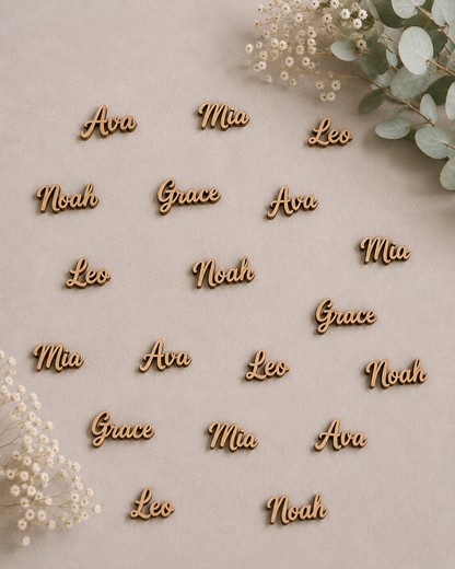 1pc Personalised Wooden Name Place Cards - 2.5 cm