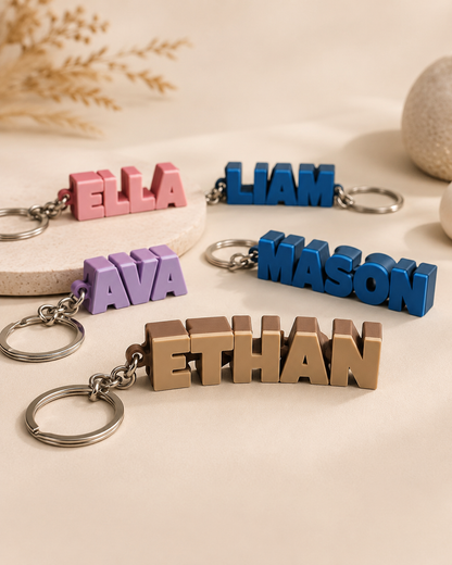 Custom 3D Printed Fidget Name Keychain