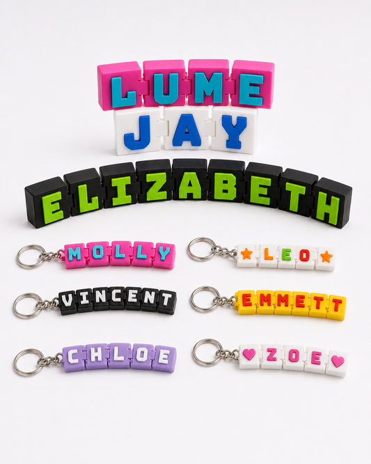 2-colour Custom Fidget Name Keychain