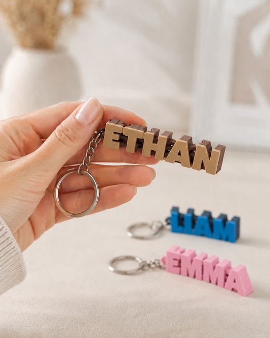 Custom 3D Printed Fidget Name Keychain