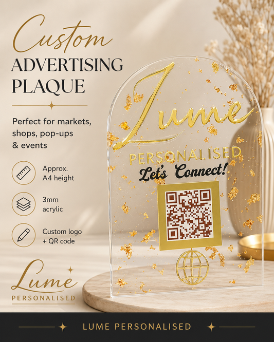 Custom Advertising Plaque | Acrylic Business Logo & QR Code Sign