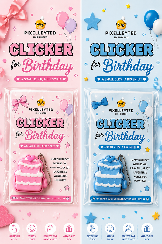 Birthday Cake Clicker Keychain - Starting from 10pcs