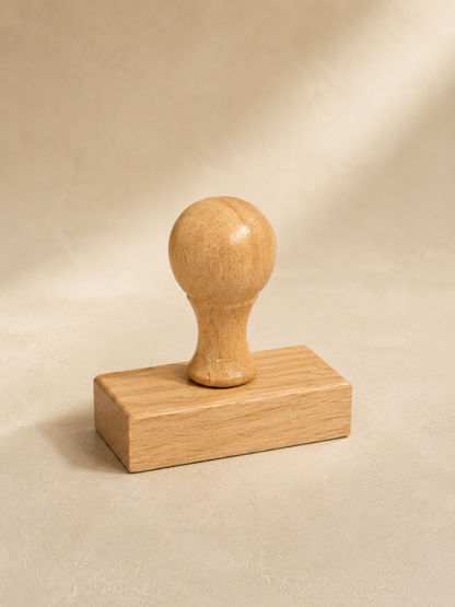 Custom Rectangular Wooden Rubber Stamp