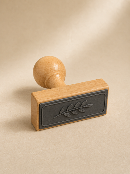 Custom Rectangular Wooden Rubber Stamp