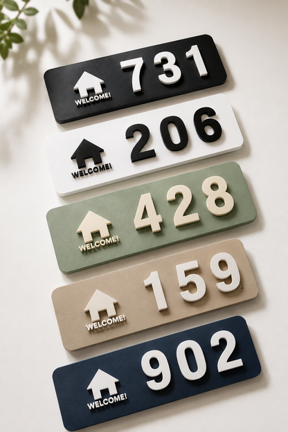 Custom 3D House, Door & Room Number Plaque