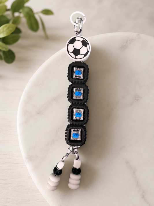 Personalised 4-Letter Clicker Paracord Bag Tag with Soccer Ball