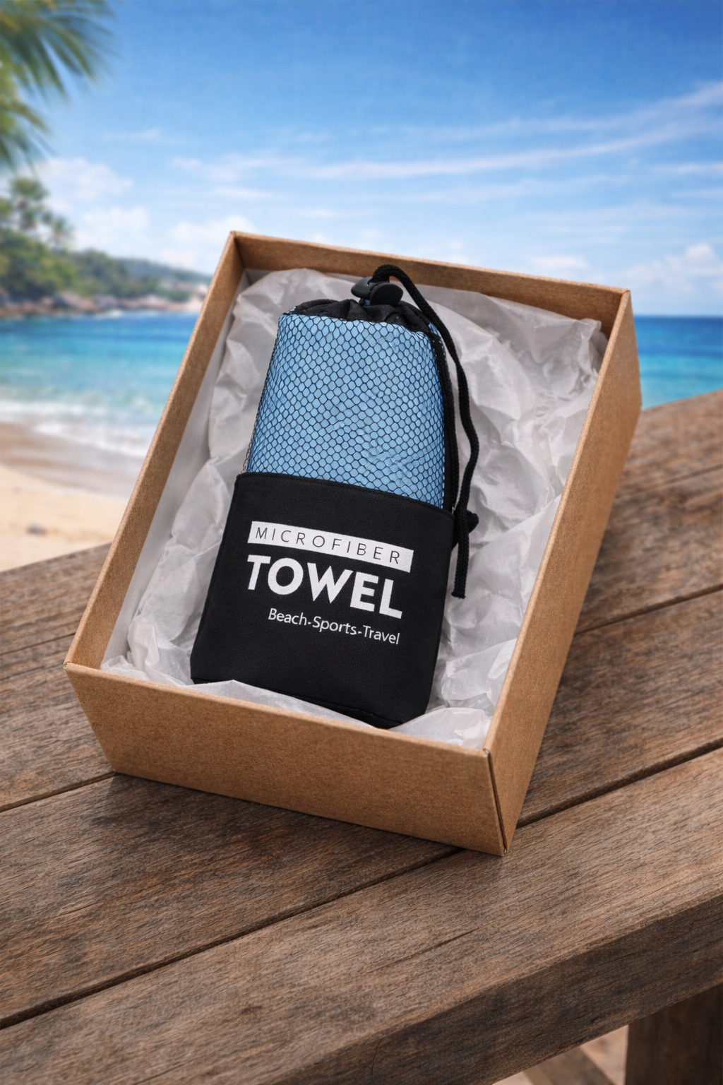 Personalised Microfiber Sports Towel - Blue