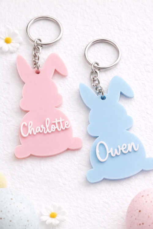 Bulk Personalised Bunny Name Keychain