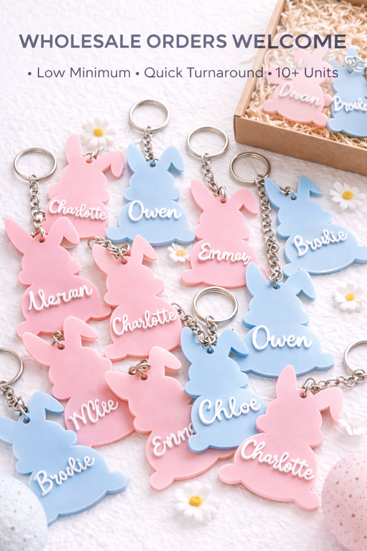 Personalised Bunny Name Keychain - Starting from 10 pcs ($12 each)