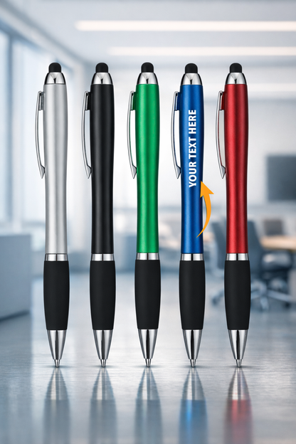 Personalised Multicolour LED Stylus Pens (Laser Engraved)