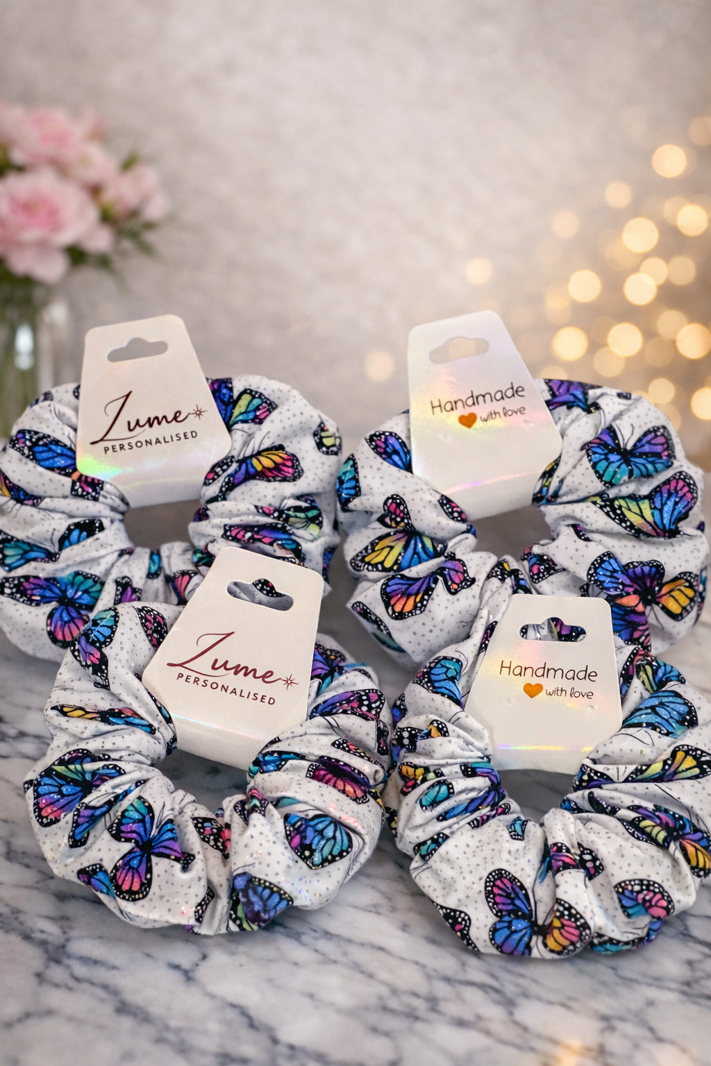 Personalised 3D Name Keychain + Scrunchie Set