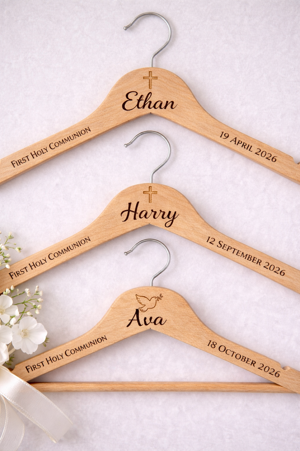 Personalised Laser Engraved Wooden Hanger – Adult or Kids