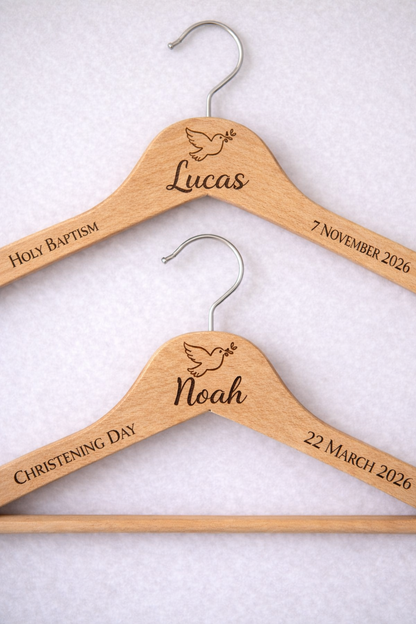 Personalised Laser Engraved Wooden Hanger – Adult or Kids
