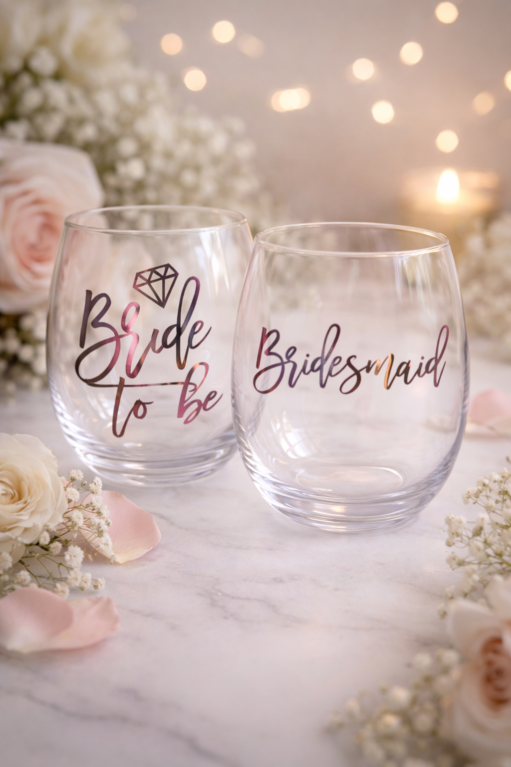 Personalised Vinyl Stemless Wine Glass