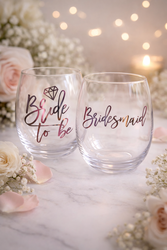 Personalised Vinyl Stemless Wine Glass