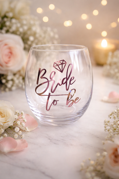 Personalised Vinyl Stemless Wine Glass