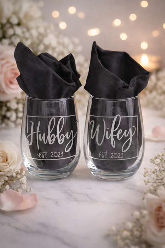 Personalised Vinyl Stemless Wine Glass