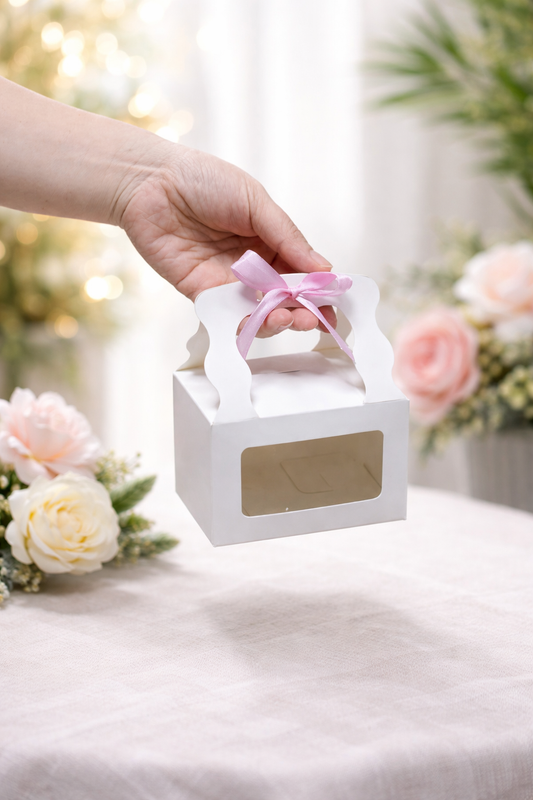 Gift Packaging Box with Ribbon Handle & Display Window