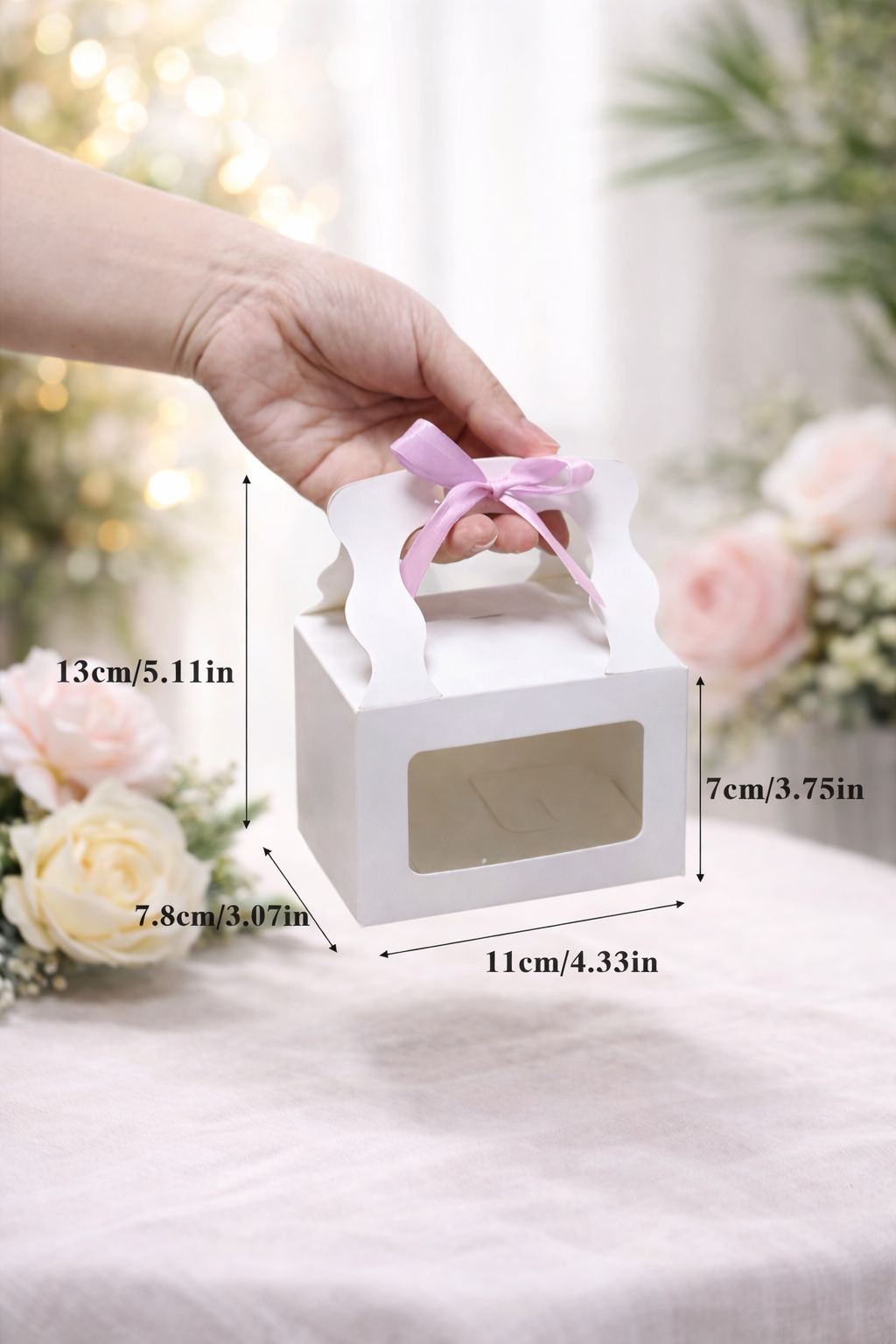 Gift Packaging Box with Ribbon Handle & Display Window