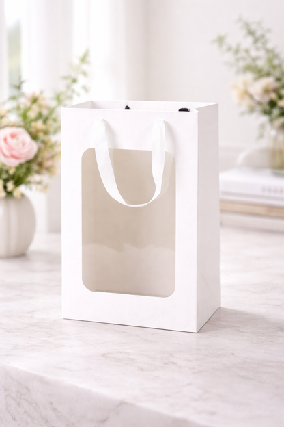 Gift Bag with Clear Window 20cm x 15cm x 10cm