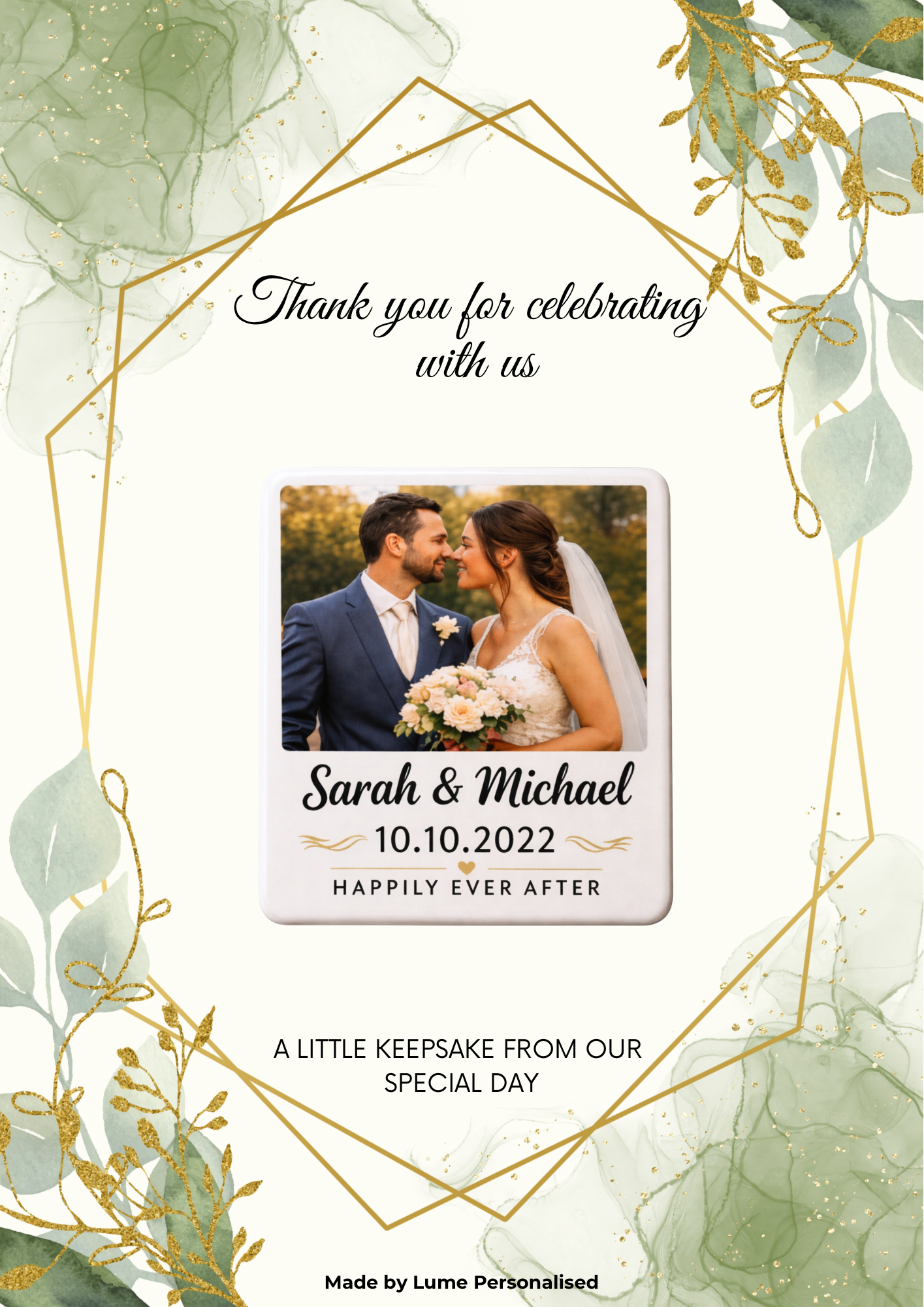 Custom Magnet with Backing Card - Wedding