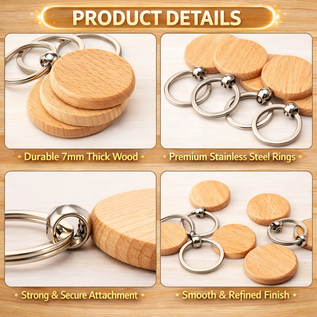 Personalised Wooden Keyring Favours