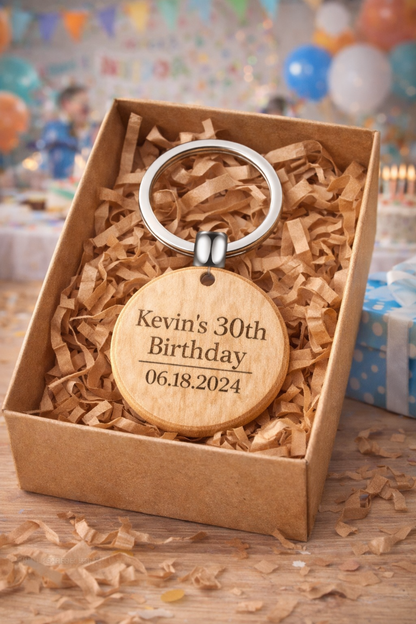 Personalised Wooden Keyring Favours