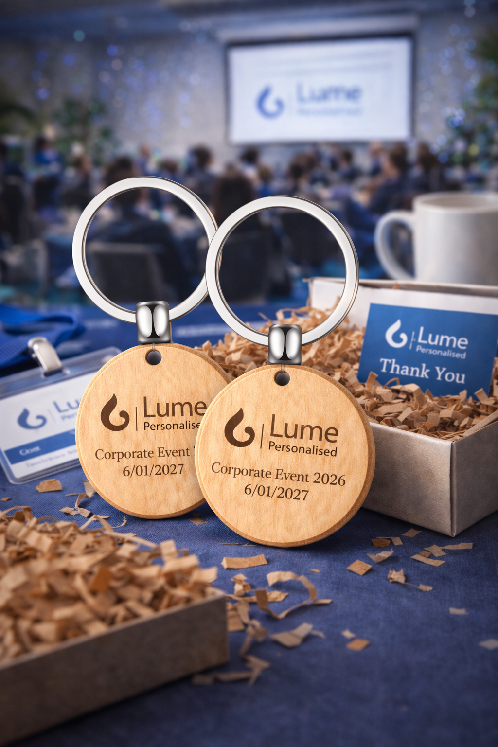 Personalised Wooden Keyring Favours