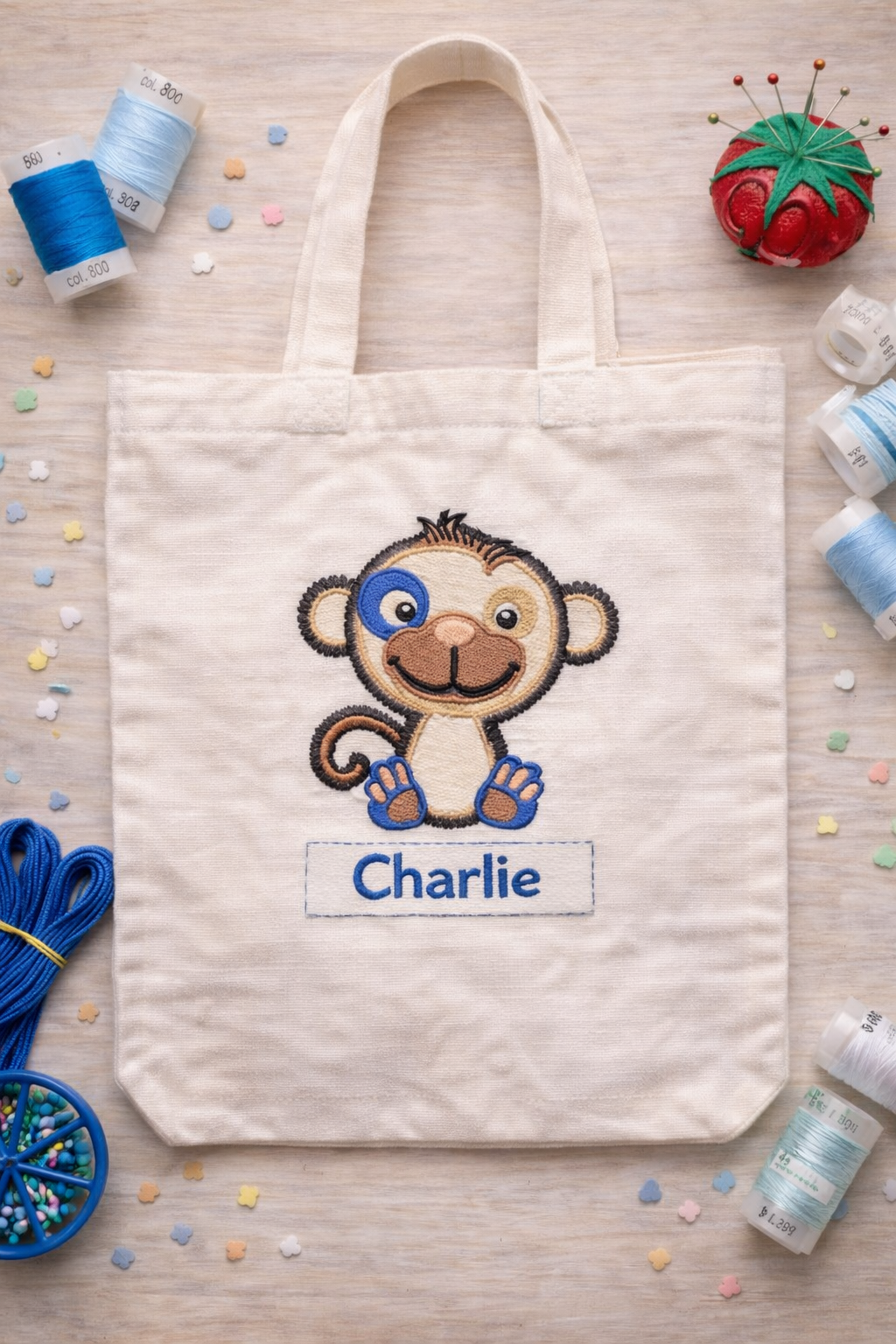 Personalised Kids EMBROIDERED Tote Bag