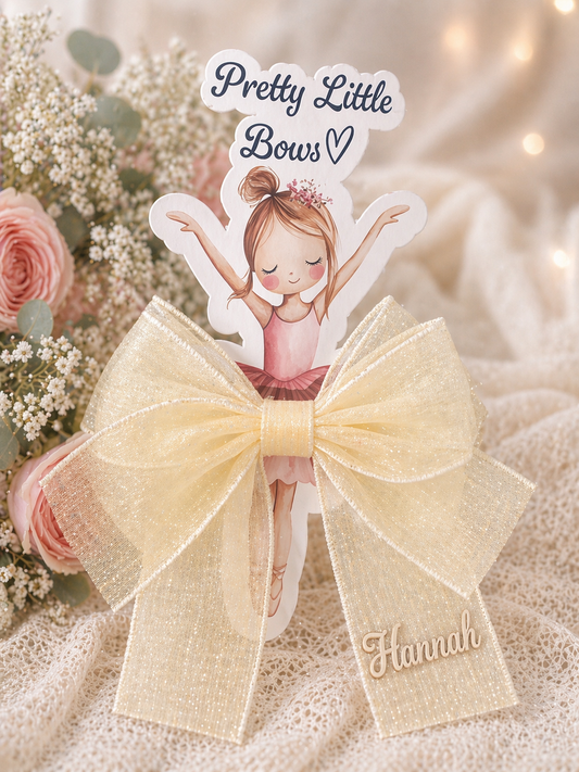 Beige Pretty Little Bows – Plain or Personalised Vinyl Text