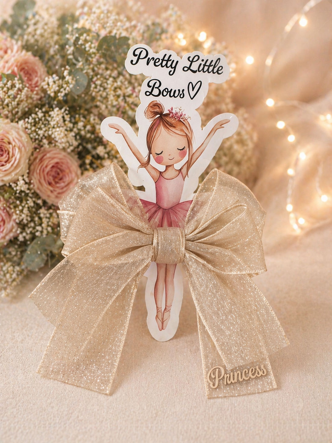 Brown Pretty Little Bows – Plain or Personalised Vinyl Text
