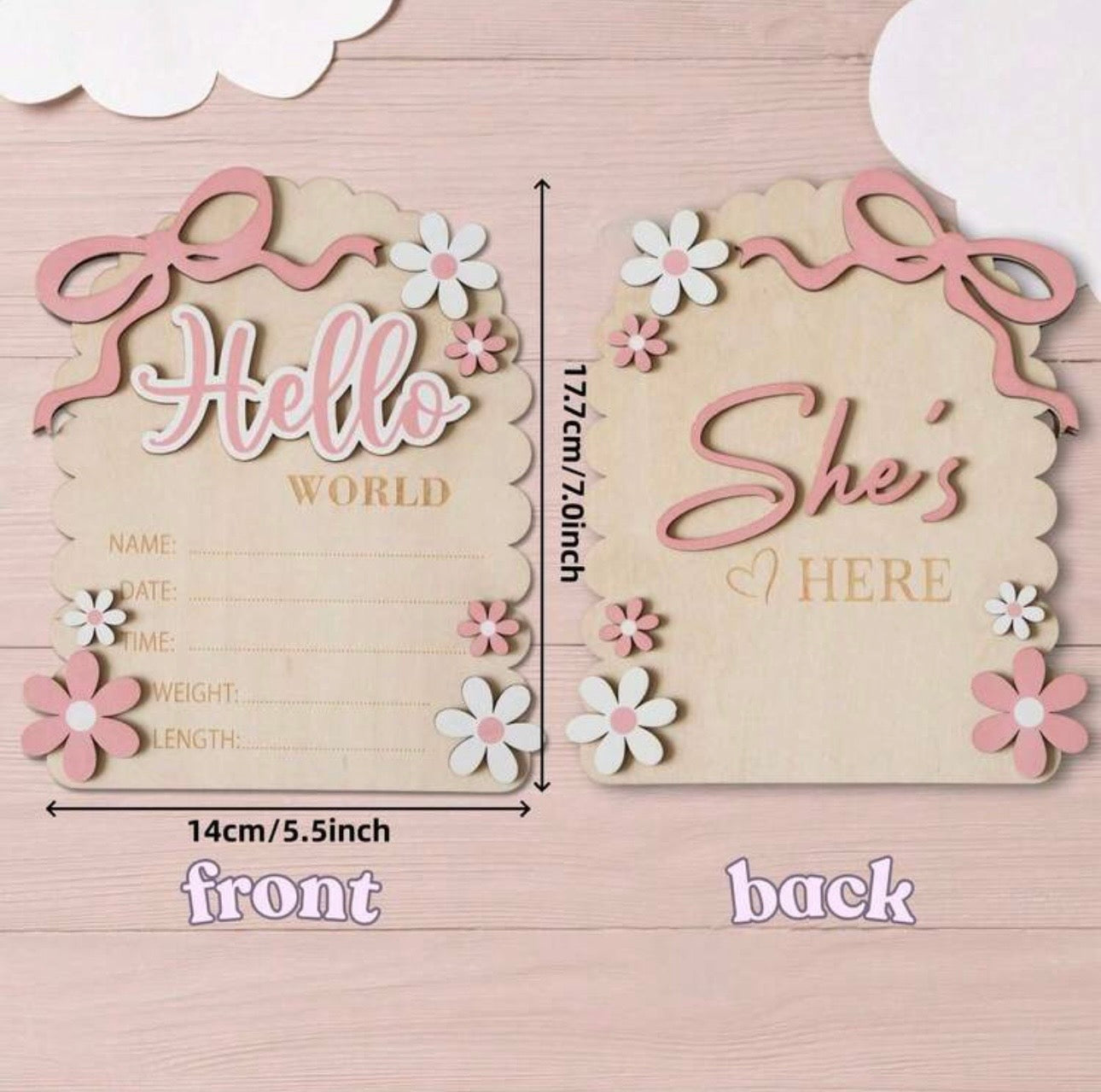 Personalised “Hello World” Birth Announcement Plaque