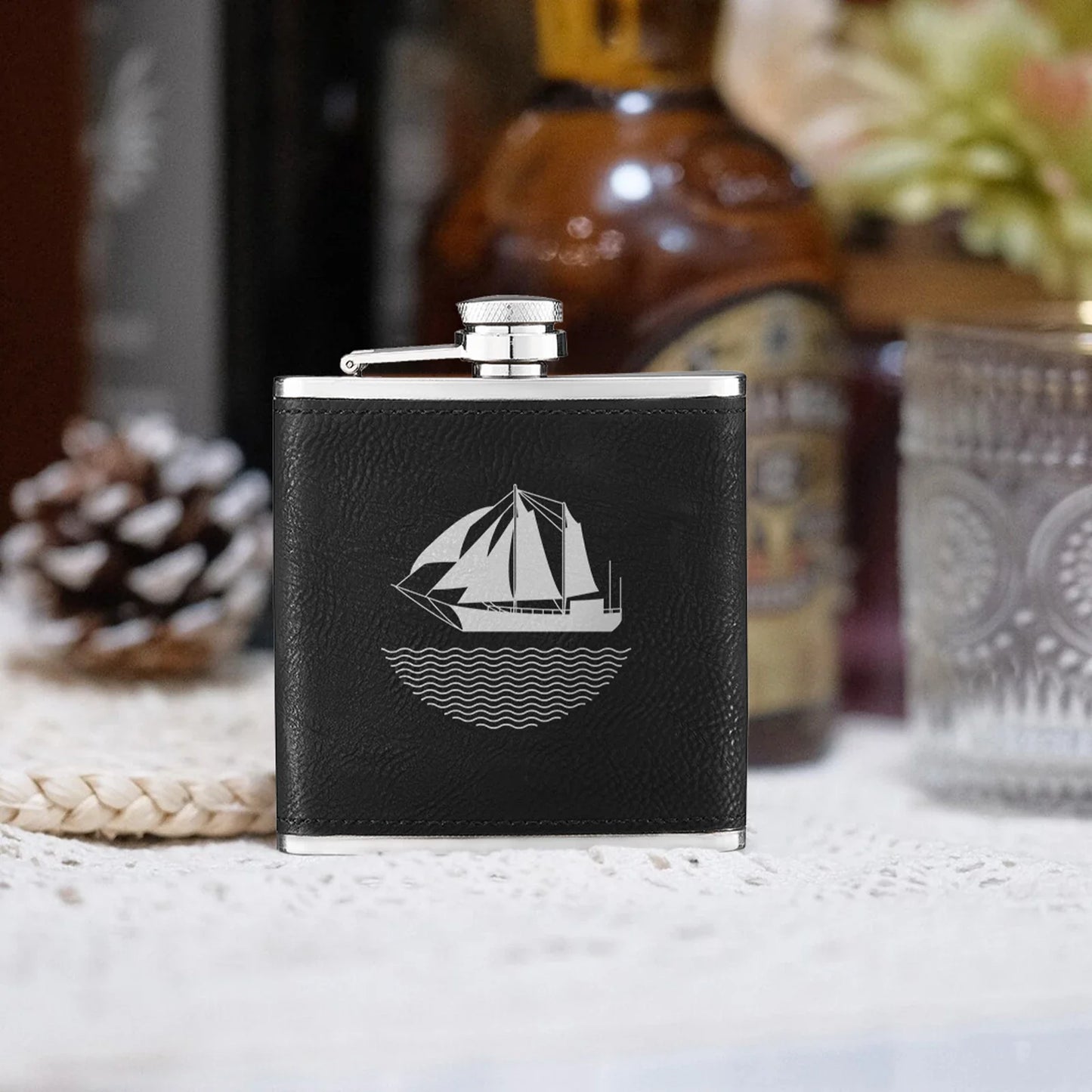 Personalised Hip Flask Gift Set