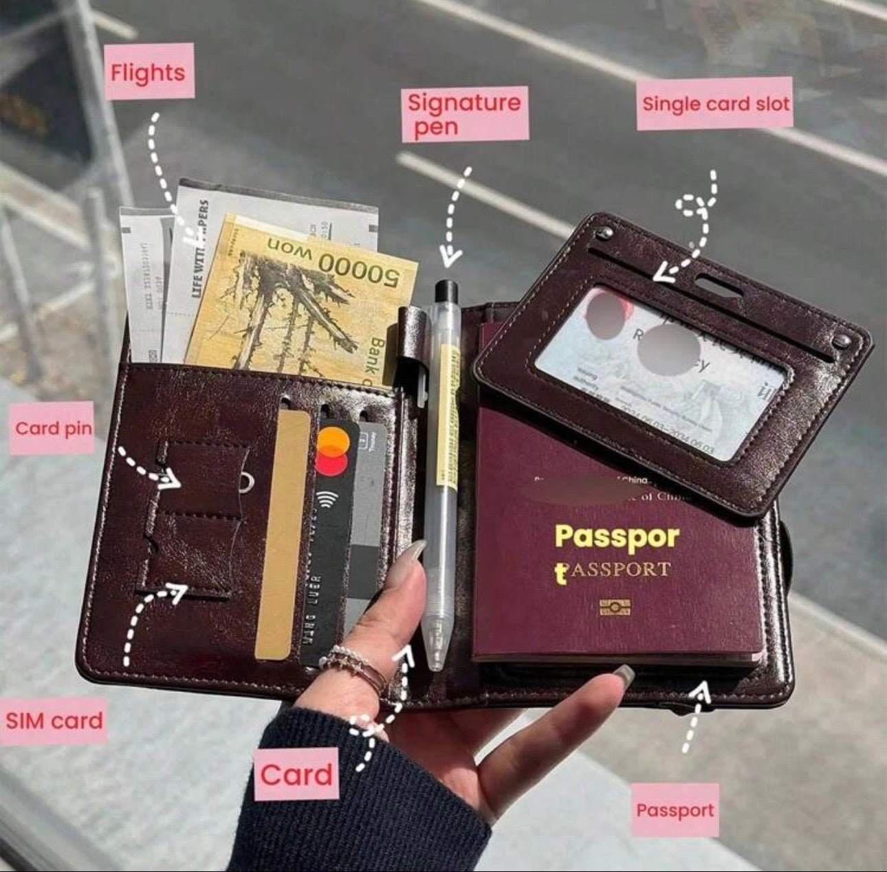 Personalised Passport Holder &amp; Card Case (PU Leather)